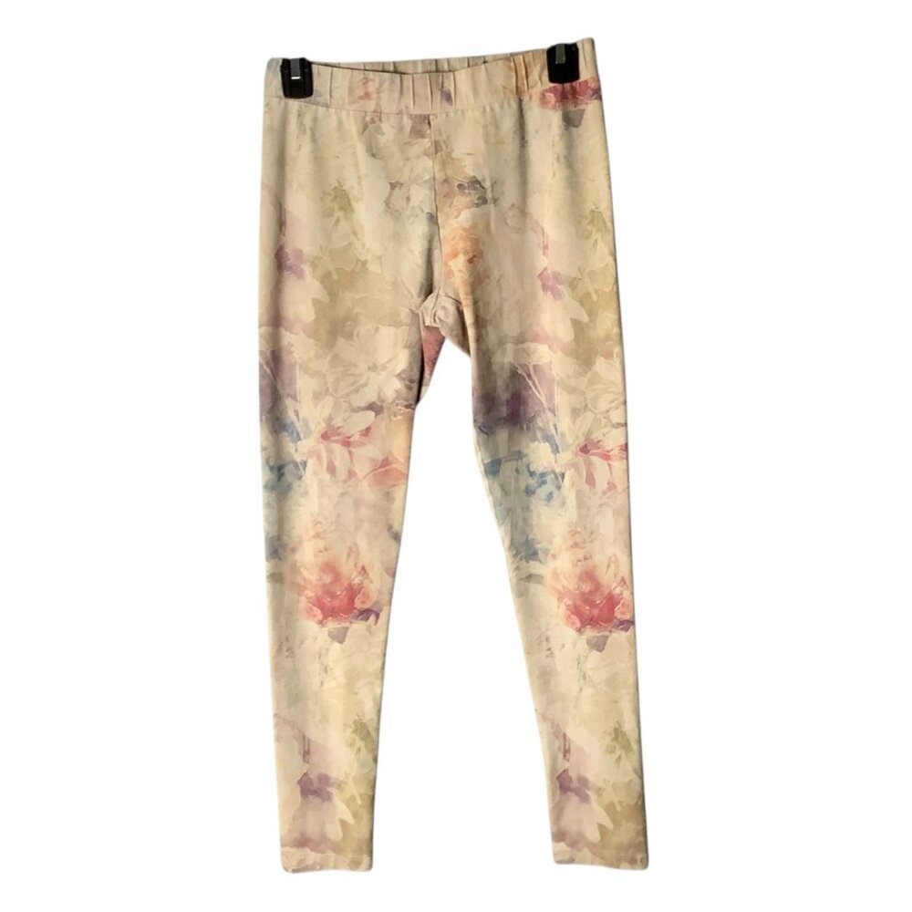 Soft Surroundings Watercolor Floral Stretch Leggings Soft Pastel Women XS